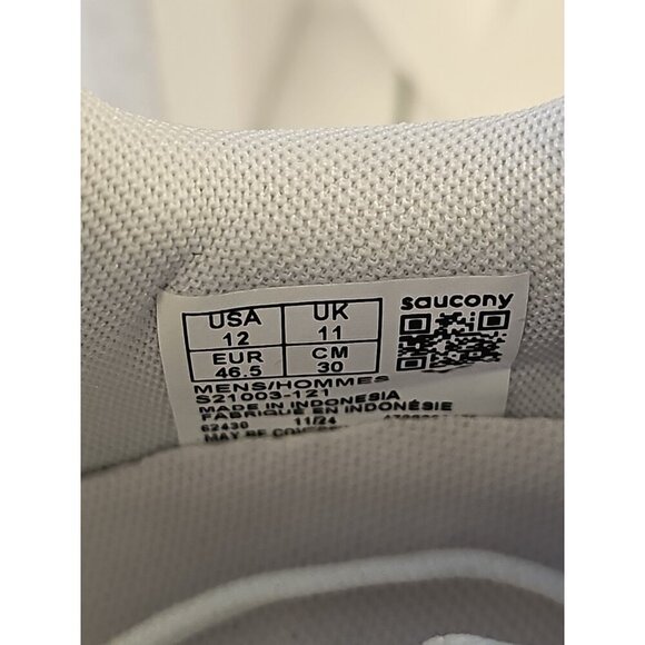 SAUCONY MEN'S GUIDE METRO LE Size 12M White LEATHER UPPER New - Picture 7 of 7